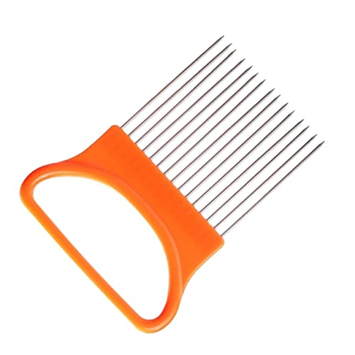 Mobestech Zwiebelhalter mit Kunststoffgriff Gemüsehalter Sicherer Griff Geruchfrei Schneiden Gleichmäßige Zwiebelscheiben Küchenhelfer Orange von Mobestech