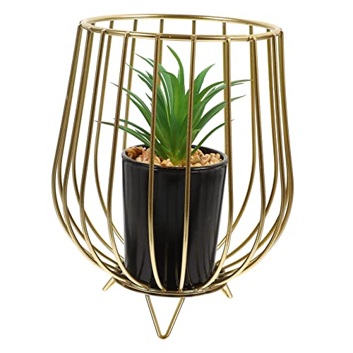 Mobestech künstliche Blumentopfdekoration realistisch eingetopft saftig Sukkulenten Anlage Nachahmung von Bonsai-Ornamenten simulierte grüne Pflanze Bonsai-Figur Eisen Golden von Mobestech