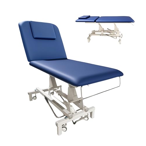 Mobiclinic®, Massageliege Zweikörpertrage, Höhenverstellbar, Bis 180 kg, Verstellbare Rückenlehne, 194x70 x83 cm, Einziehbare Räder, Gesichtsloch, Toilettenpapierhalter, Professionell, Massage von Mobiclinic