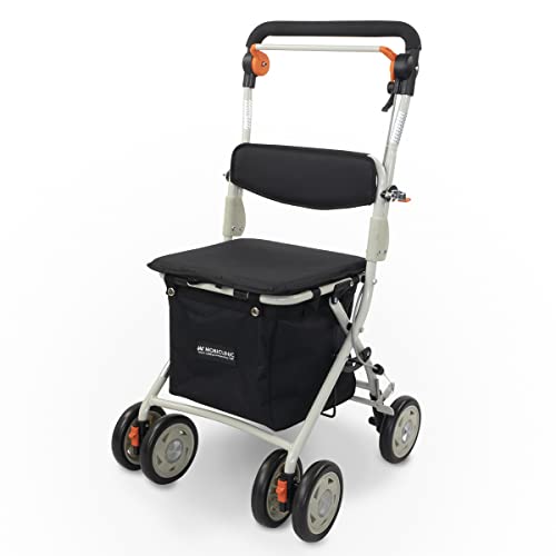 Mobiclinic®, Rollator, Coliseo, Europäische Marke, Mit großer Einkaufstasche und Sitz, Rollator faltbar und leicht, Einkaufswagen mit Sitz, Doppeltes Bremssystem, 4 Räder, Aus Stahl, Stabil, Schwarz von Mobiclinic