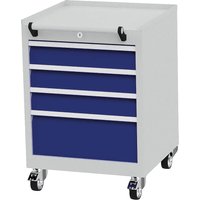 Bedrunka+Hirth Rollcontainer mit Schubladentragkraft 50 kg und Vollauszug, HxBxT 805 x 530 x 500 mm, enzianblau von Bedrunka+Hirth