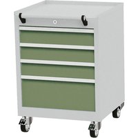 Bedrunka+Hirth Rollcontainer mit Schubladentragkraft 50 kg und Vollauszug, HxBxT 805 x 530 x 500 mm, resedagrün von Bedrunka+Hirth