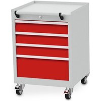 Bedrunka+Hirth Rollcontainer mit Schubladentragkraft 50 kg und Vollauszug, HxBxT 805 x 530 x 500 mm, verkehrsrot von Bedrunka+Hirth