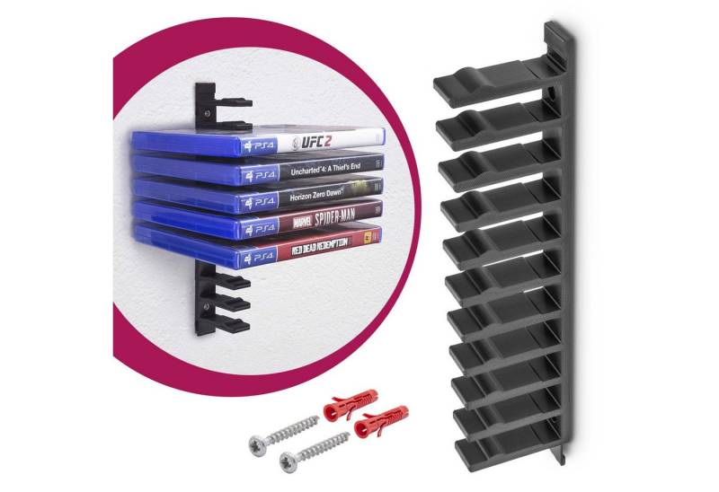 Mobilefox Media-Regal Floating Wandhalterung Blu Ray Halter passend für Sony PS4 PS5 von Mobilefox