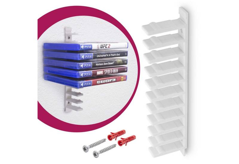 Mobilefox Media-Regal Floating Wandhalterung Blu Ray Halter Weiß passend für Sony PS4 PS6 Mobilefox Media-Regal Floating Wandhalterung Blu Ray Halter Weiß passend für Sony PS4 PS6 von Mobilefox