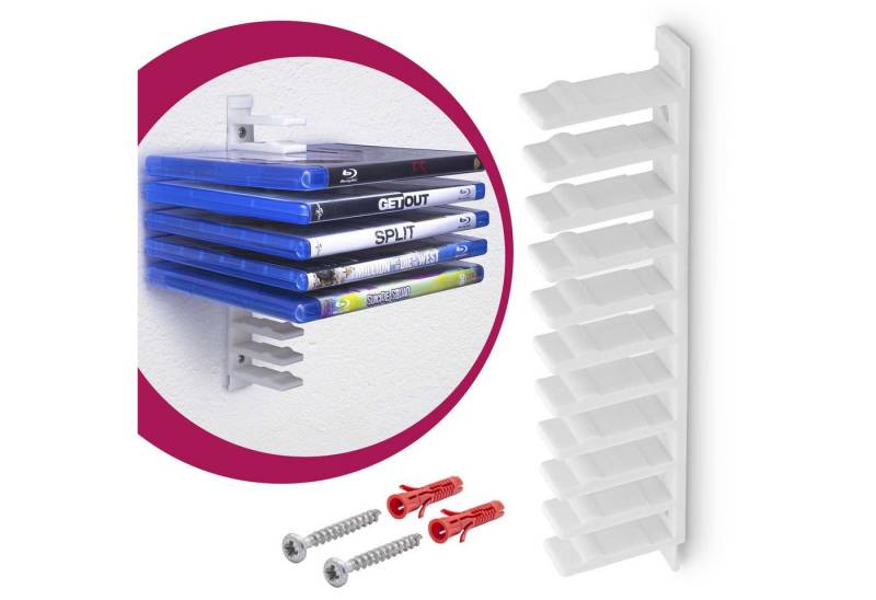 Mobilefox Media-Regal Floating Wandhalterung Modular Halterung Träger Weiß für Blu Ray von Mobilefox