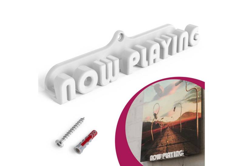 Mobilefox Wanddekoobjekt Schallplatten Wandhalterung NOW PLAYING für LP Disc Vinyl von Mobilefox