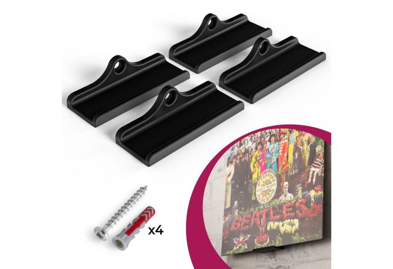 Mobilefox Wanddekoobjekt Schallplatten Wandhalterung für LP Disc Vinyl Halter 4 Stück von Mobilefox