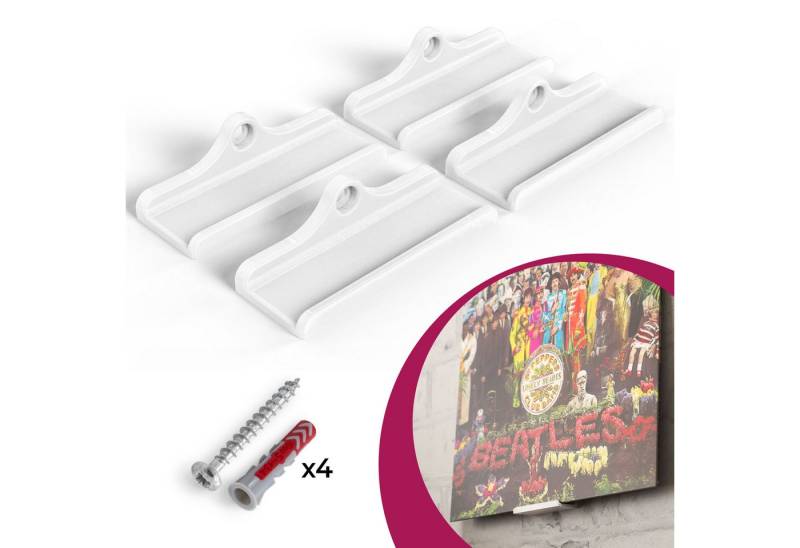Mobilefox Wanddekoobjekt Schallplatten Wandhalterung für LP Disc Vinyl Halter 4 Stück von Mobilefox