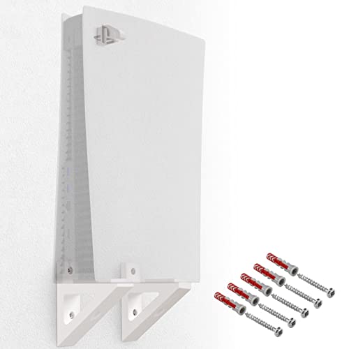 Wandhalterung Wandhalter passend für Sony PS5 Playstation 5 Disk Edition Halterung Anschluss Links Weiß [video game] von Mobilefox