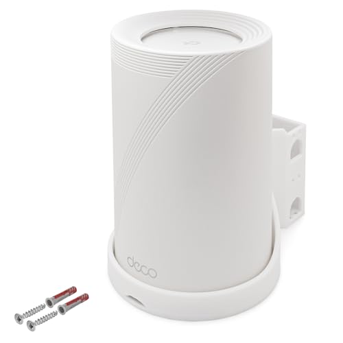 Wandhalterung passend für TP-Link Deco BE65 Wi-Fi 7 Mesh WLAN BE9300 1 Stück | Robuste Halterung mit Kabelmanagement & Luftzirkulation | Wandmontage-Set inklusive Dübel & Schrauben von Mobilefox