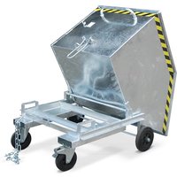 Bauer® Kastenwagen kippbar, mit Fahrwerk + Gabeltaschen, verzinkt, TK 300 kg, Volumen 0,25 m³ von Bauer®