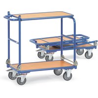 fetra® Klappbarer Tischwagen mit Stahlrahmen, 2 Etagen à 720 x 450 mm von fetra®