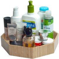 Mobilevision Bambus 360 Drehbare Badezimmer Toiletry & Kosmetik Spinntablett Für Arbeitsplatten Und Plattenspieler, 10" Durchmesser Mit 2" Ledge von Mobilevision