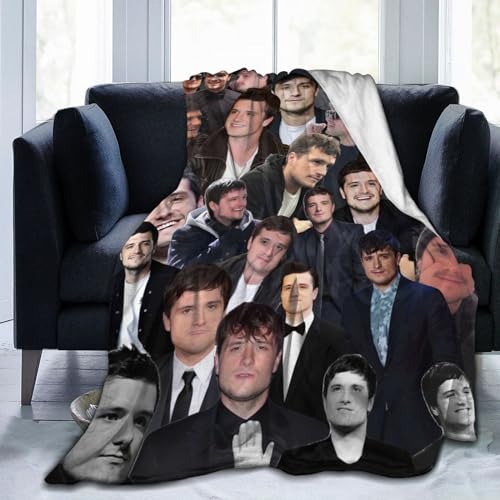 Josh Star Hutcherson Decke, Collage-Überwurf, Decke, warm, gemütlich, Plüsch, Bettdecke, Sofa, Bett, Couch, Dekoration, Geschenke für Männer, Frauen und Kinder, 127 x 101 cm von Mobili