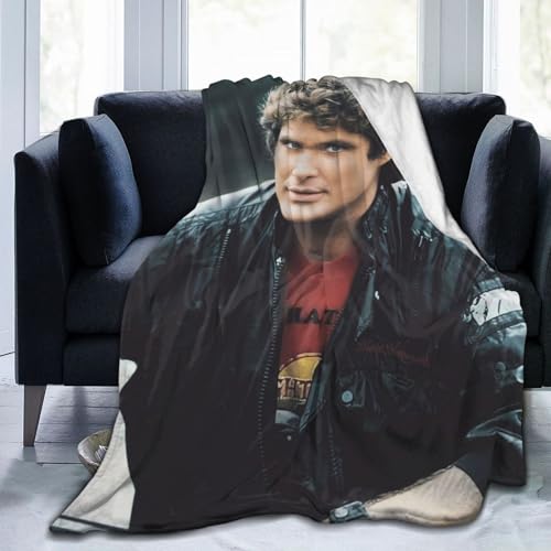 Mobili David Star Hasselhoff Decke, weiche Fleece-Überwurfdecke für Sofa, Büro, Auto, Camping, Yoga, Reisen, Heimdekoration, gemütliche Plüsch-Stranddecke, Geschenk, 101,6 x 76,2 cm von Mobili