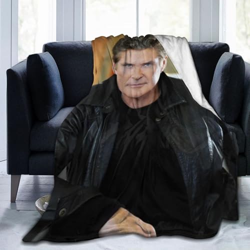 Mobili David Star Hasselhoff Überwurfdecke, weiche Flanelldecken, weiche Ganzjahres-Raumdekoration, Teppiche, Wohnzimmer, Sofas für alle Jahreszeiten, 101,6 x 76,2 cm von Mobili