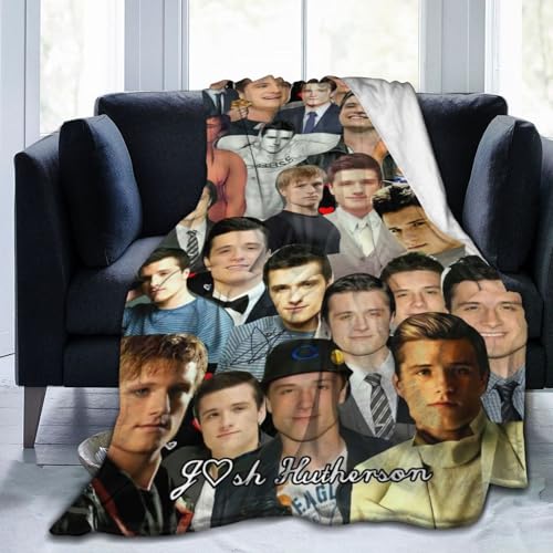 Mobili Josh Star Hutcherson Decke Star Weiche und Bequeme Woll-Fleece-Überwurfdecke für Sofa, Büro, Auto, Camping, Yoga, Reisen, Heimdekoration, gemütliche Plüsch-Stranddecke, Geschenk von Mobili