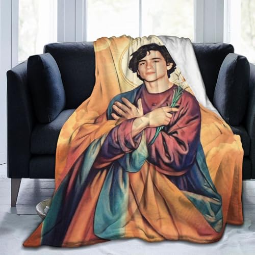 Mobili Timothee Star Chalamet-Decke, weiche Fleece-Überwurfdecke für Dekoration, Sofa, Büro, Auto, Zuhause, gemütliche Plüsch-Camping-Yoga-Reisedekoration, Stranddecke, Geschenk, 127 x 101 cm von Mobili