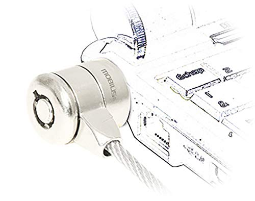 Mobilis Sicherheitskabel Basic Security Lock Key – Stahl – Lieferung mit 2 Schlüsseln – Länge: 1,8 m – Durchmesser: 3,5 mm – Grau von Mobilis