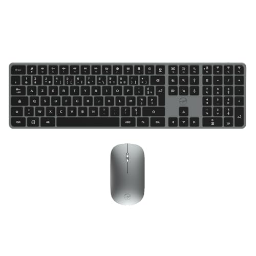 Mobility Lab CP430W – Kabellose Tastatur und Maus Combo – AZERTY, 2,4 GHz USB + 3 x Bluetooth, 15 Multimedia-Shortcuts, schnelles Aufladen über USB-C – Windows von Mobility Lab