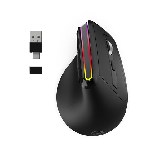 Mobility Lab - Ergonomische Funkmaus RGB - Einstellbare Präzision, 2-in-1 USB- oder USB-C-Empfänger, Bluetooth-Verbindung, leise Klicks, Energiesparmodus von Mobility Lab