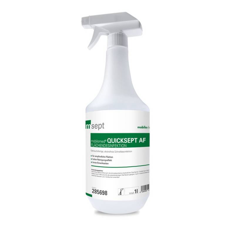 Mobiloclean Quicksept AF 1 L Gebrauchsfertige, alkohlfreie Schnelldesinfektion Oberflächen-Desinfektionsmittel Mobiloclean Quicksept AF 1 L Gebrauchsfertige, alkohlfreie Schnelldesinfektion Oberflächen-Desinfektionsmittel von Mobiloclean