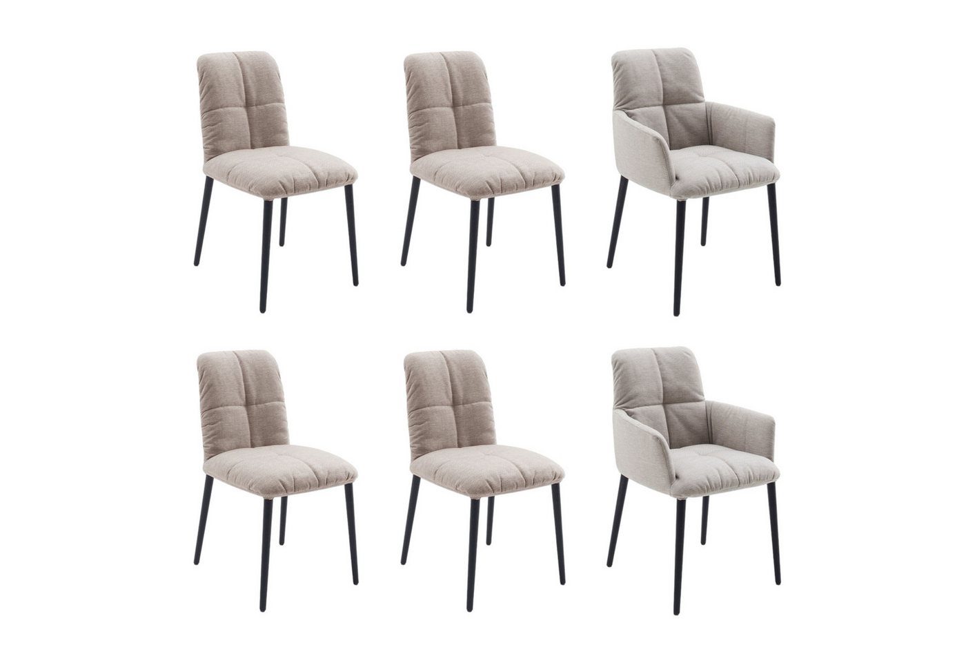 Mobitec Essgruppe 6er-Stuhlset Edvin Stoff Mango Taupe PG4 Gestell Eiche E10 Mattschwarz Mobitec Essgruppe 6er-Stuhlset Edvin Stoff Mango Taupe PG4 Gestell Eiche E10 Mattschwarz von Mobitec