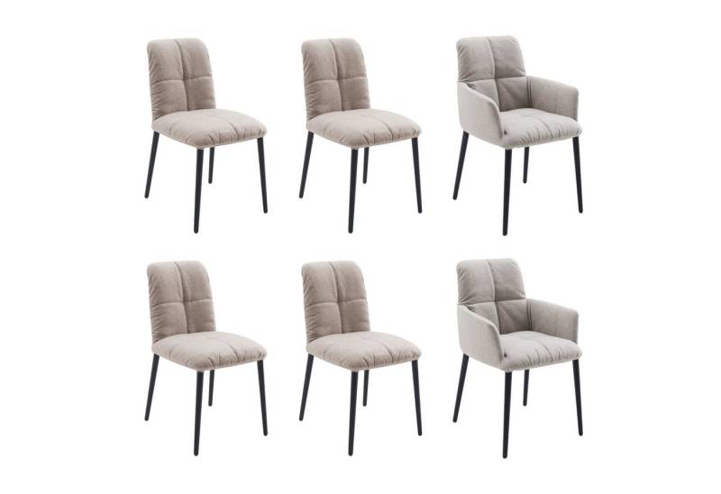 Mobitec Essgruppe 6er-Stuhlset Edvin Stoff Mango Taupe PG4 Gestell Eiche E10 Mattschwarz von Mobitec