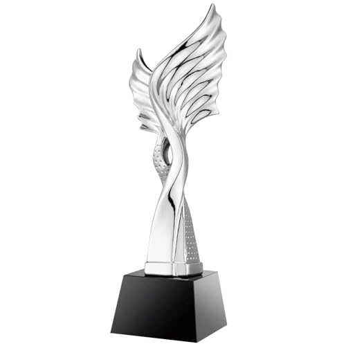 Kreative Trophäe Mit Flügeln Aus Gold, Silber Und Bronze Trophäe Für Teamarbeit Bei Unternehmensprojekten Trophäe Für Herausragende Schauspieler des Filmfestivals (Color : Silver, S : 8 * 29cm) von Mobkid