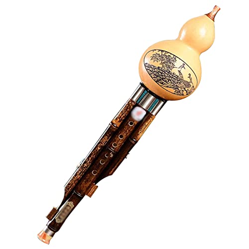 Kürbisflöte Aus Bambus Hulusi Übungslehrinstrument Kinder Und Erwachsene Lernen, Die Kürbisflöte Zu Spielen Nationales Blasinstrument Flöte Geschenk (Color : Brown, S : G-Key) von Mobkid