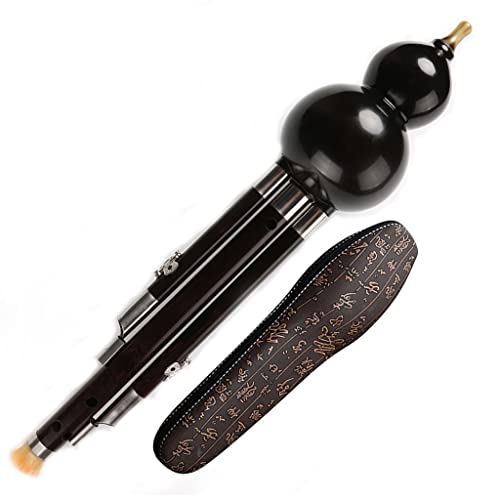 Mobkid Hulusi Ebony Cucurbit C Level B Level Musikinstrument Zero Basic Anfänger Erwachsene Kinder Übungsgebrauch (Color : Black, Size : C-Key) von Mobkid
