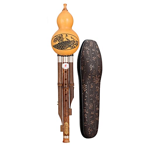 Mobkid Hulusi Musikinstrument C Down B Down Small D Hulusi Geeignet Für Anfänger, Erwachsene Und Kinder, Um Die Verwendung Zu Üben (Color : Brown, Size : C-Key) von Mobkid