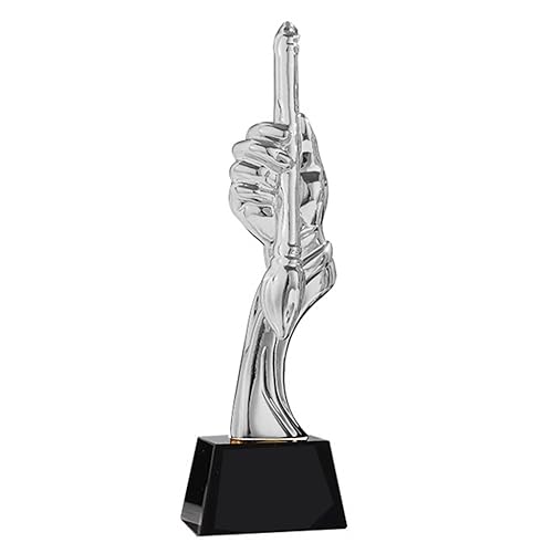 Trophäe Für Kreative Pinselmalerei Trophäen des Kalligraphie- Und Malwettbewerbs Der Staatlichen Und Provinziellen Schulen Talent Most Beautiful Writing Trophy (Color : Silver, S : 30 * 8cm) von Mobkid