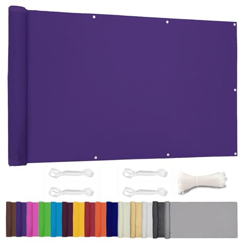 Moboo Balkon Sichtschutz PB2 PES blickdichte Balkonumspannung mit Ösen und Kabelbinder 8 Tage geliefert - in div.5 Größen & 2 Farben 420D Lila, 0.9x10m Moboo Balkon Sichtschutz PB2 PES blickdichte Balkonumspannung mit Ösen und Kabelbinder 8 Tage geliefert - in div.5 Größen & 2 Farben 420D Lila, 0.9x10m von Moboo