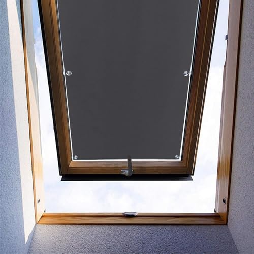 Moboo Dachfenster Rollo Thermo Sonnenschutz Verdunkelungsrollo für Dachfenster UV Schutz mit Saugnäpfe ohne Bohren ohne kleben (Grau,60x125cm) von Moboo