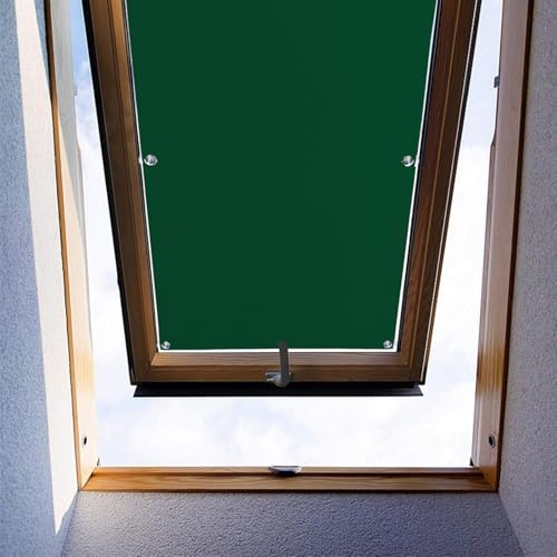 Moboo Dachfenster Rollo Thermo Sonnenschutz Verdunkelungsrollo für Dachfenster UV Schutz mit Saugnäpfe ohne Bohren ohne kleben (Grün,60x96cm) von Moboo