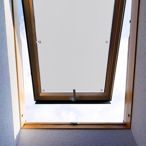 Moboo Dachfenster Rollo Thermo Sonnenschutz Verdunkelungsrollo für Dachfenster UV Schutz mit Saugnäpfe ohne Bohren ohne kleben (Weiß,52x93cm) von Moboo