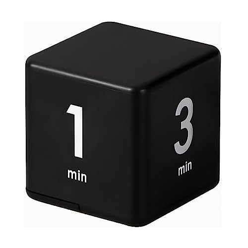 Mobxpar Digitaler Cube Timer, Zeitwürfel, Stoppuhr, Kinder-Timer, Übungs-Timer, Workout-Timer und Game-Timer, Schwerkraftsensor-Flip-Timer für Studium, Küche, Kochen, Yoga (Schwarz 1-3-5-10) von Mobxpar