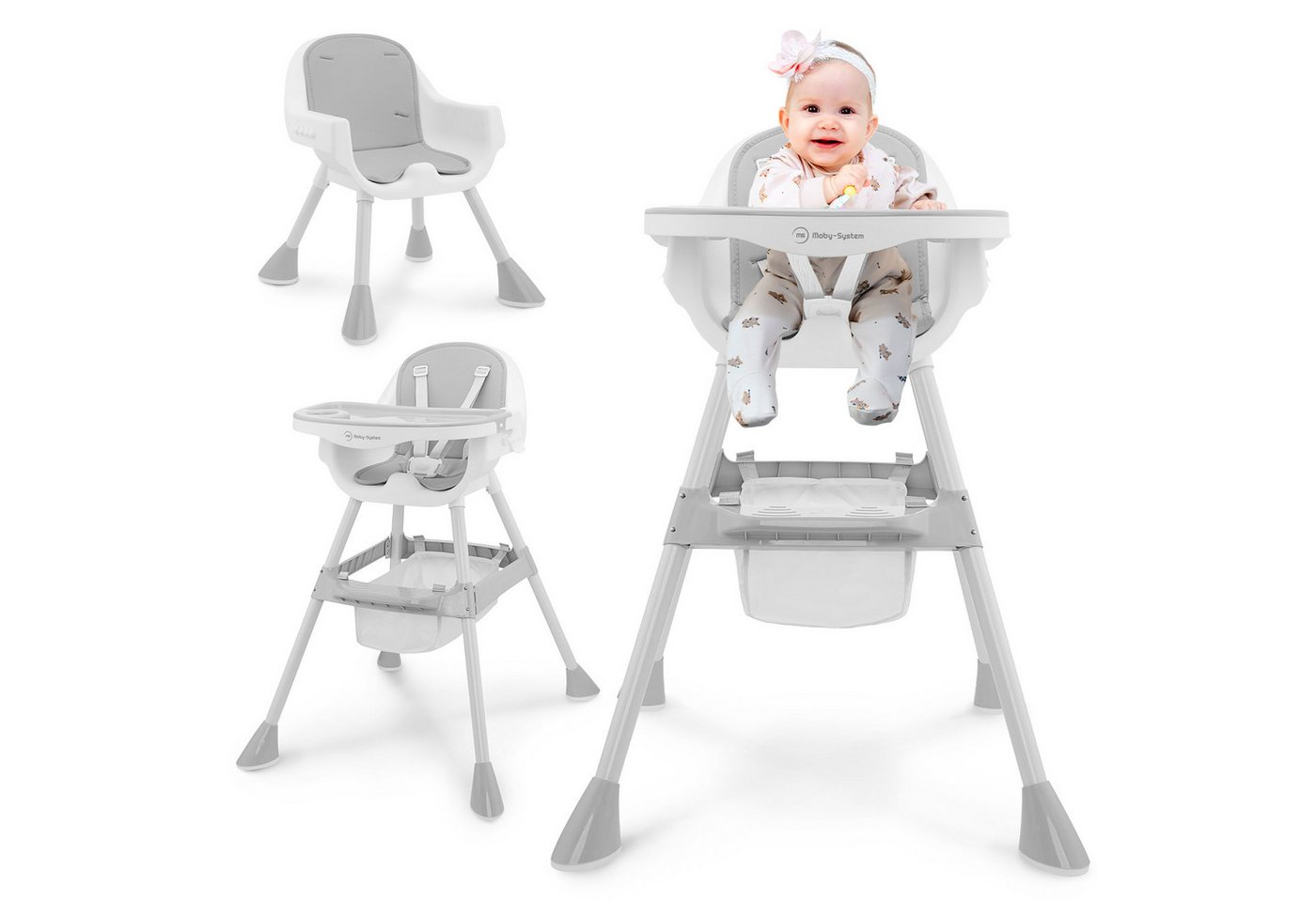 Moby-System Kinderstuhl Moby-System Magnolia 2in1 Hochstuhl - Grau Moby-System Kinderstuhl Moby-System Magnolia 2in1 Hochstuhl - Grau von Moby-System