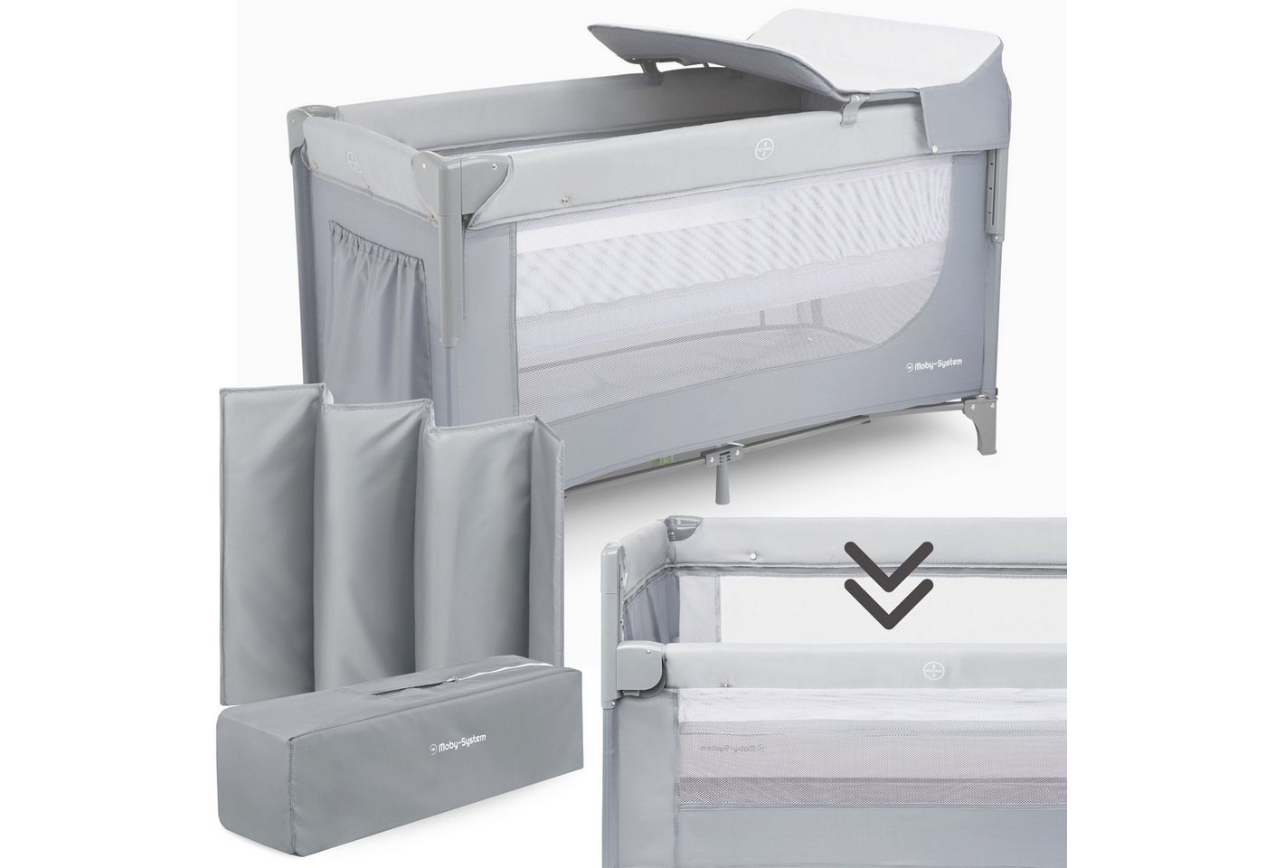 Moby-System Reisebett tragbares Reisebett für Babys - Mit Wickeltisch und Matratze Moby-System Reisebett tragbares Reisebett für Babys - Mit Wickeltisch und Matratze von Moby-System