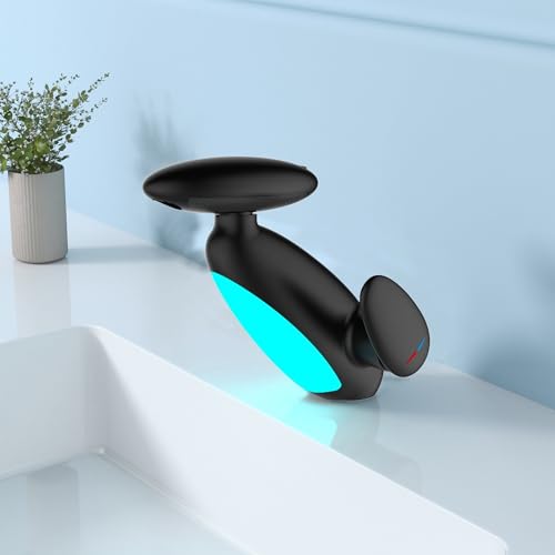 MocArt H3435 Kreativer Wasserhahn, 4-Modus-Wasserauslass, Bad Auszug Waschbecken Wasserhahn, Hotel Warm und Kaltmischhahn, Keramikventilkern, Wassersparendes Design (Schwarz) von MocArt