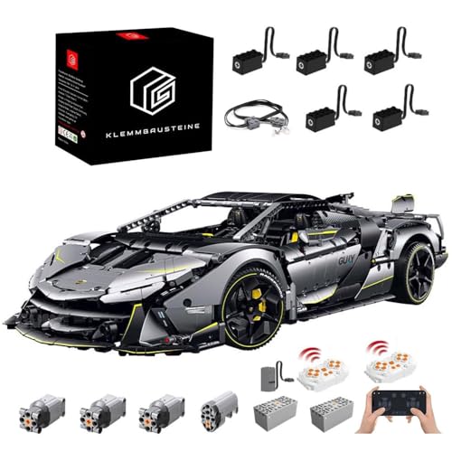 MocSpaß Technik Auto für Lambo SC18 Alston, 1:8 Technik Auto mit 4 M0T0R, Technik Supercar Auto mit Ieds Bausatz MOC Auto KIemmbausteine Kompatibel mit Iego Technik Lambo Auto von MocSpaß