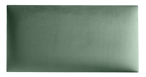 softwalls Wandkissen Samt mit 50mm Polsterung - Bett Kopfteil Wandpolster - Wandverkleidung - Wandpaneele | 60 x 30 Mintgrün von softwalls