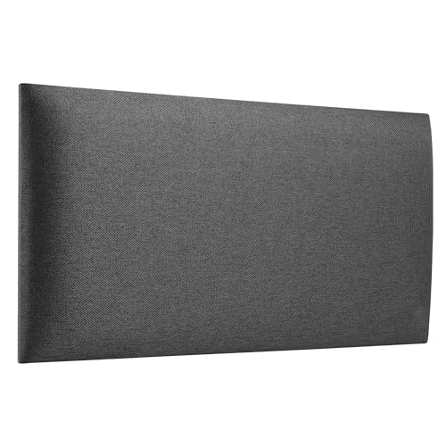 softwalls Wandkissen Webstoff mit 50mm Polsterung - Bett Kopfteil Wandpolster - Wandverkleidung - Wandpaneele | 60 x 30 Anthrazit von softwalls