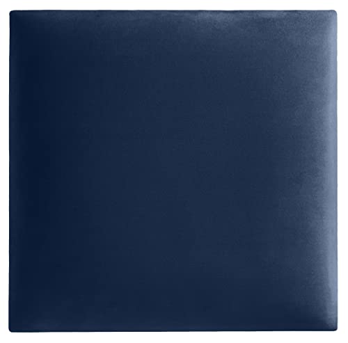 softwalls Wandkissen Samt mit 50mm Polsterung - Bett Kopfteil Wandpolster - Wandverkleidung - Wandpaneele | 30 x 30 Blau von softwalls