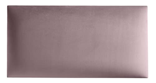 softwalls Wandkissen Samt mit 50mm Polsterung - Bett Kopfteil Wandpolster - Wandverkleidung - Wandpaneele | 60 x 30 Zartrosa von softwalls
