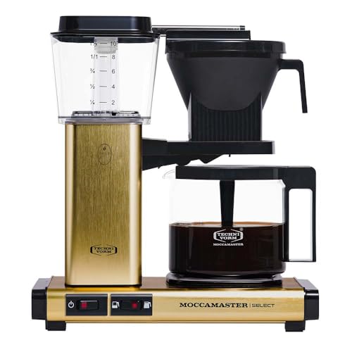 Moccamaster KBG Select, Kaffeefiltermaschine, Kaffeemaschine mit Glaskanne, Brushed Brass, 1.25L von Moccamaster