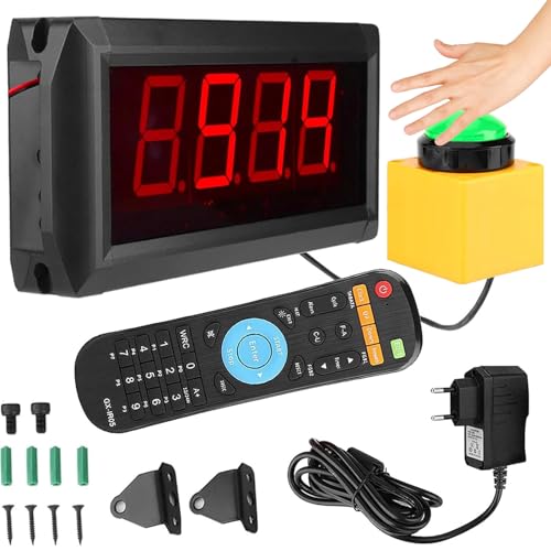 10 Sekunden Spiel Timer, LED Countdown Timer Herausforderung Spiel Maschine mit Fernbedienung Game Maschine mit Buzzer 20m Sichtbarer Bereich AC 100-240V für Geschäft Supermarkt Einkaufszentrum von Mocoli