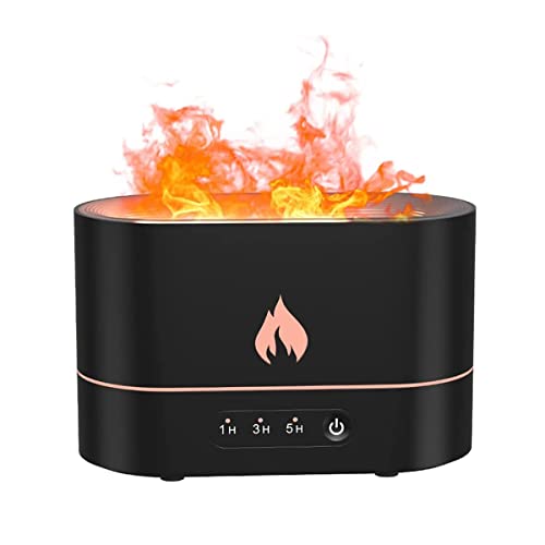 Aroma Diffuser Mit Flammen Effekt, Aroma Diffusoren für ätherische Öle, Quiet Luftdiffusor Aromatherapy Luftbefeuchter, Cool Mist Luftbefeuchter für Schlafzimmer, Zuhause, Büro, Yoga von Mocoli